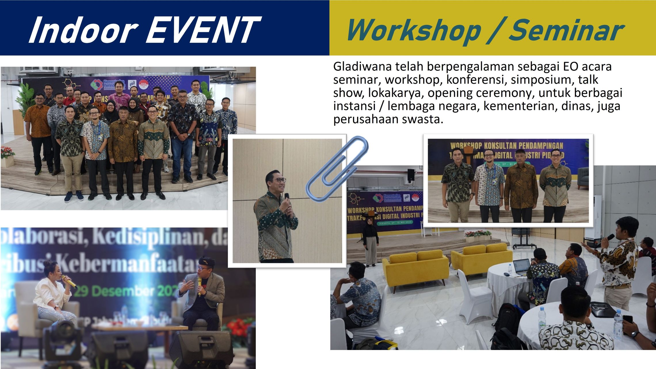 Indoor Event Simposium Workshop Seminar Lokakarya Talk-Show